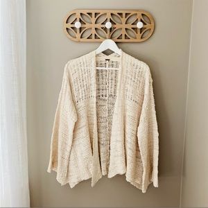 Free People In My Element Open Front Knit Cardigan Cream Sz Small